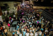 Time Raquel e Rodrigo: grande caminhada reúne multidão em apoio a Anderson Luiz e Fernando Monteiro
