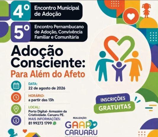 Caruaru recebe encontros sobre adoção com programação voltada à convivência familiar e comunitária
